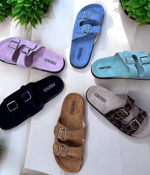 Sandal med 2 remme - åben foran