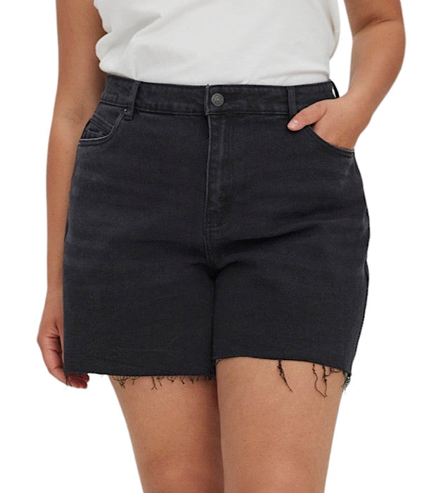 VM CURVE Brenda denim shorts, black
