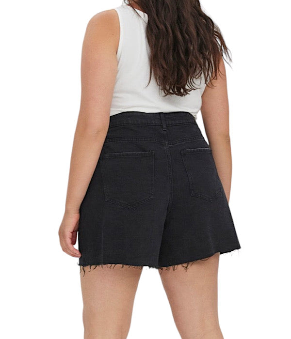 VM CURVE Brenda denim shorts, black