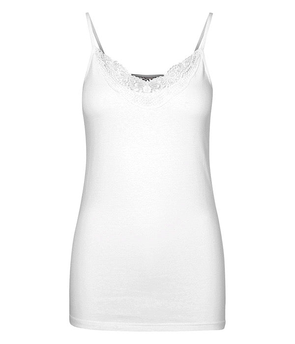 VM Inge lace stringlet top, white