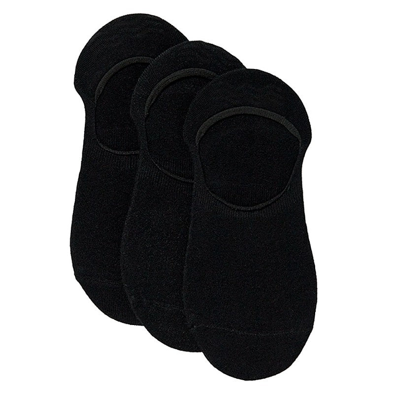 Bamboo no show socks 3-pak, black