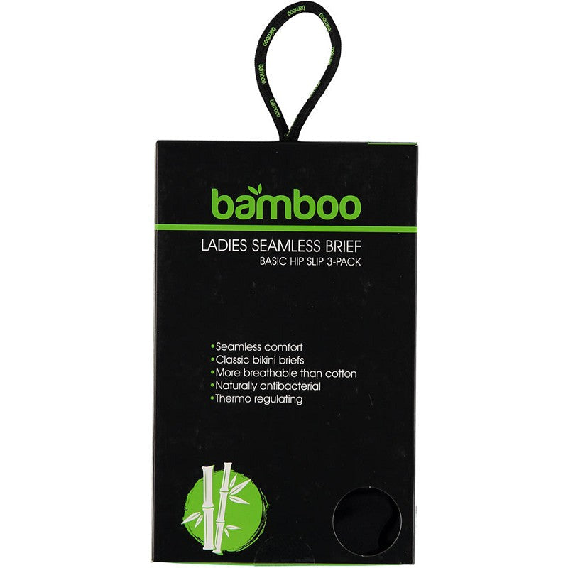 Bamboo basic sømløs hip slips 3 pak, sort