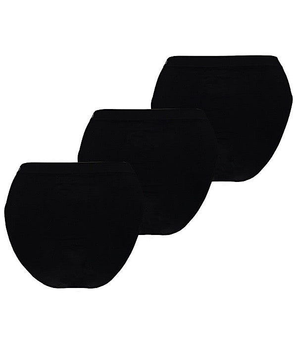 Bamboo basic sømløs hip slips 3 pak, sort
