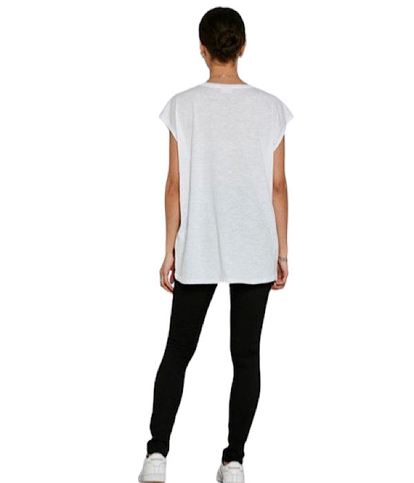 Noisy May Mathilde ss loose long top, white