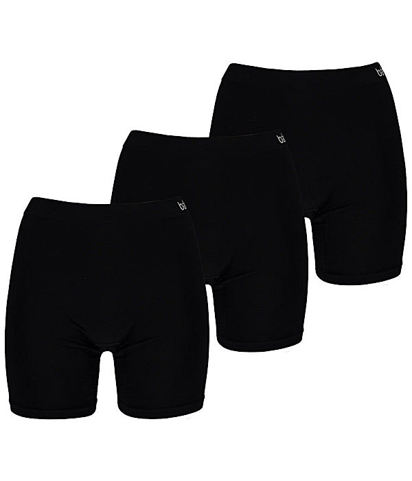 Bamboo women basic seamlesss shorts 3 pack, black