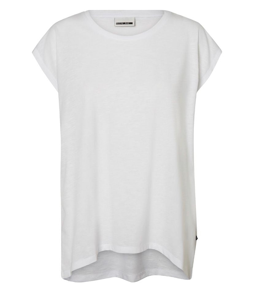 Noisy May Mathilde ss loose long top, white