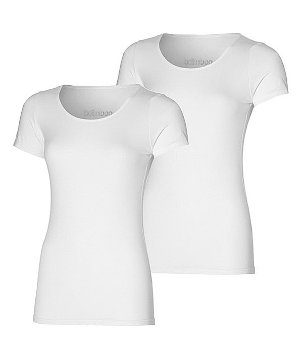 Bamboo basic t-shirt 2 pak, hvid