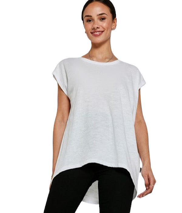 Noisy May Mathilde ss loose long top, white