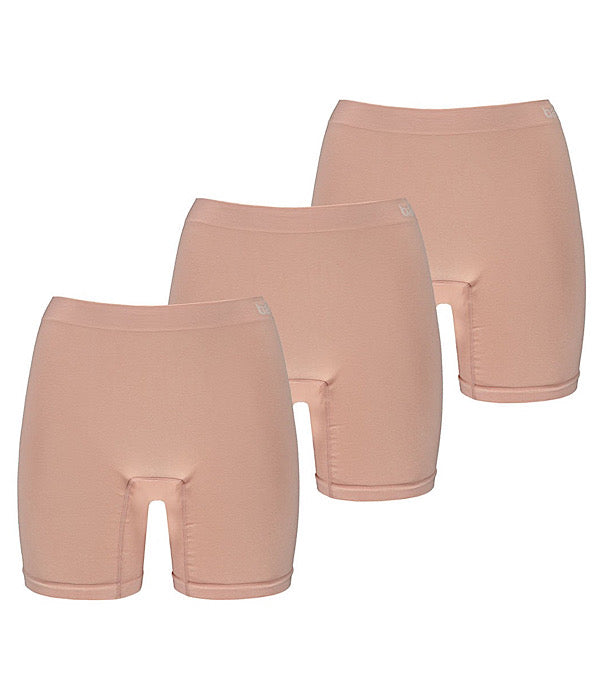 Bamboo basic sømløs shorts 3 pak, skin