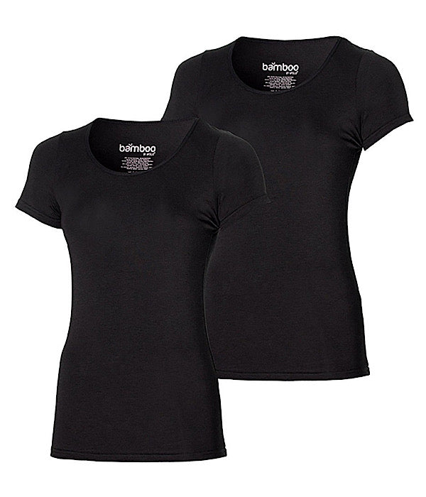 Bamboo women basic t-shirt 2 pack, black