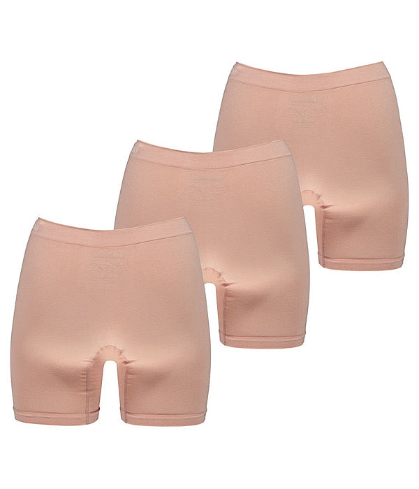 Bamboo basic sømløs shorts 3 pak, skin