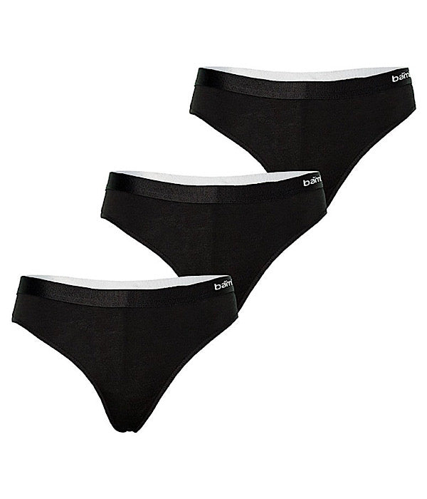 Bamboo women basic g-steng 3 pack, black
