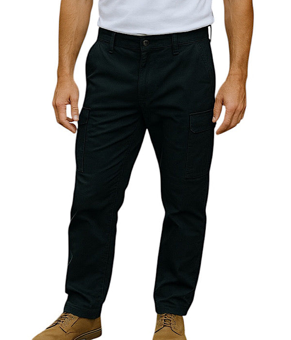Roberto Jeans Reverse cargo bukser i sort