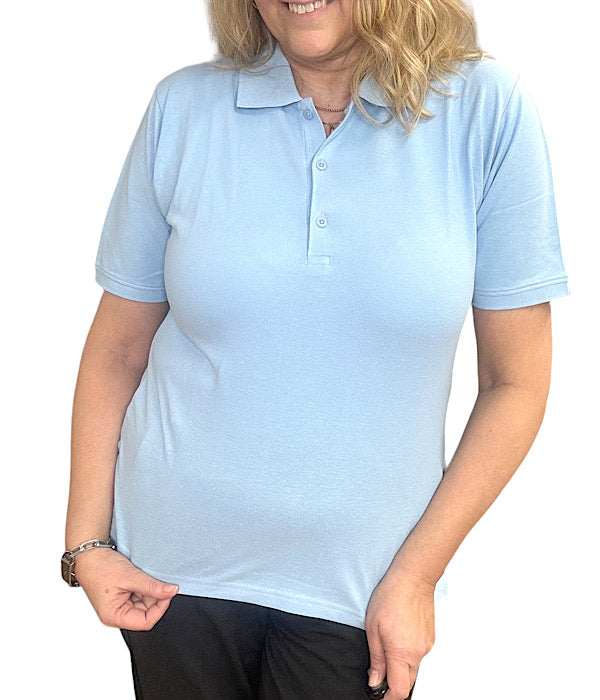 Helen 199 polo blouse ss, light blue