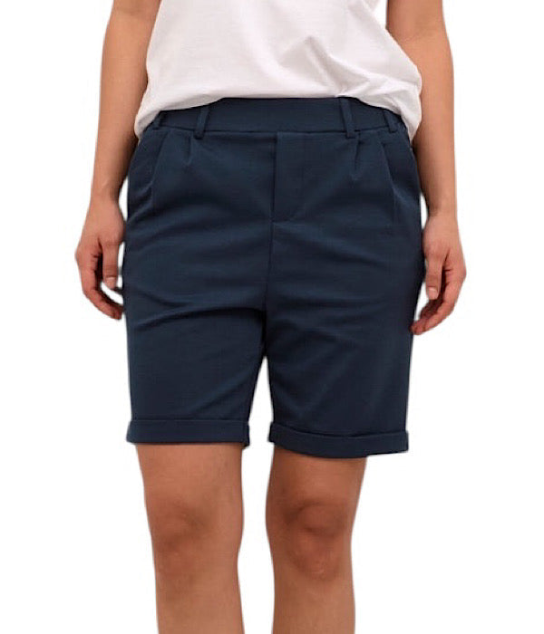 KAFFE KAJenny bløde mørk blå bermuda shorts