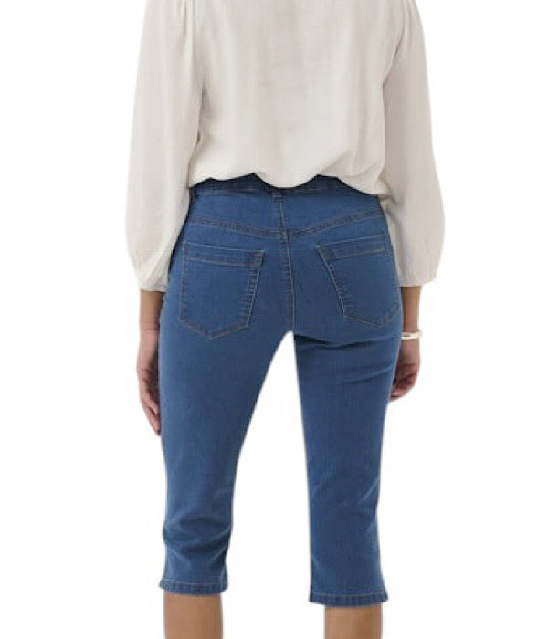 KAFFE Vilma capri jeans i mellemblå denim