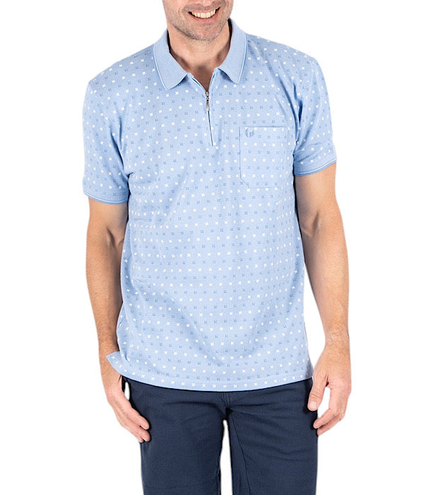 Maverick polo bluse med lynlås