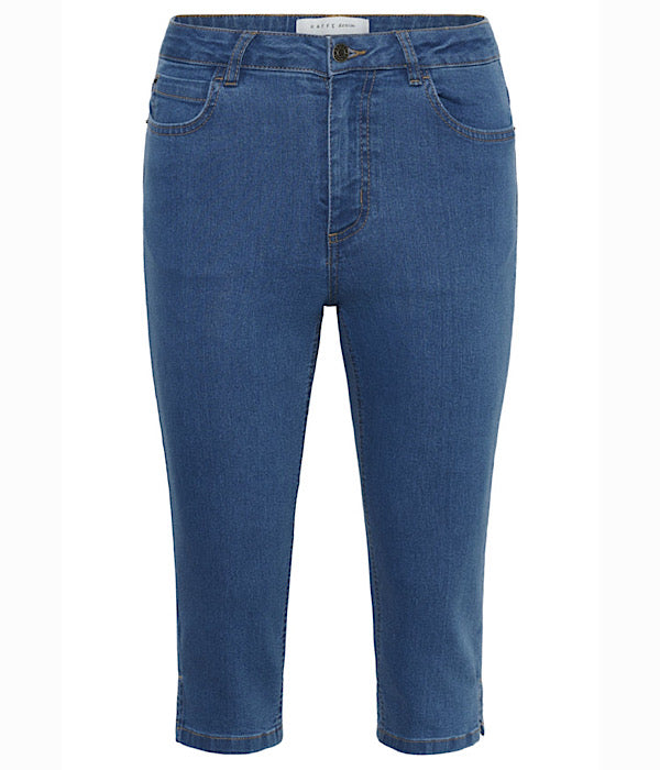 KAFFE Vilma capri jeans i mellemblå denim