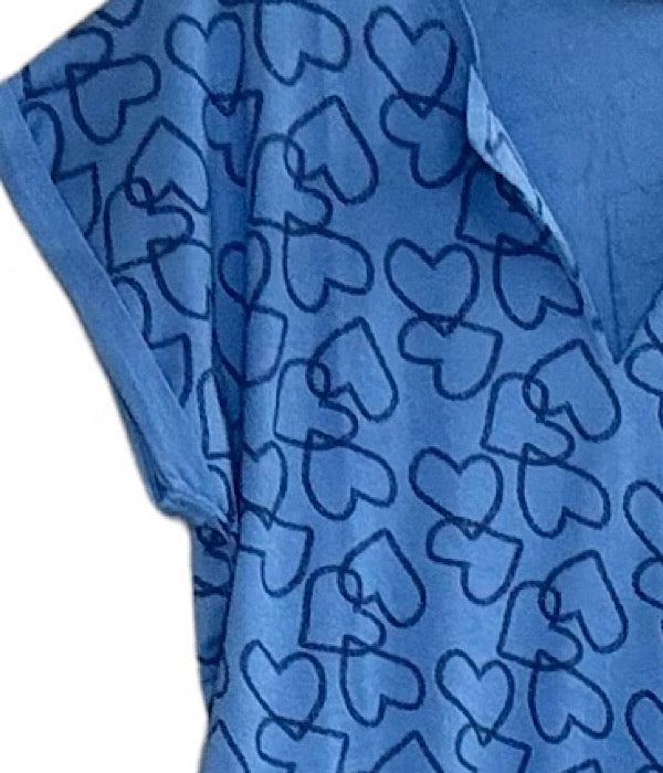 Heart 504 t-shirt, blue combi