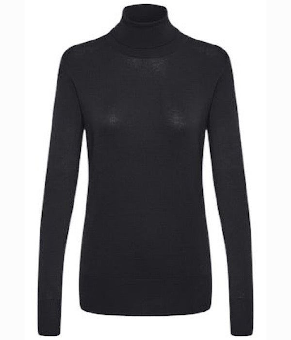 Kaffe Astrid rullekrave bluse i sort