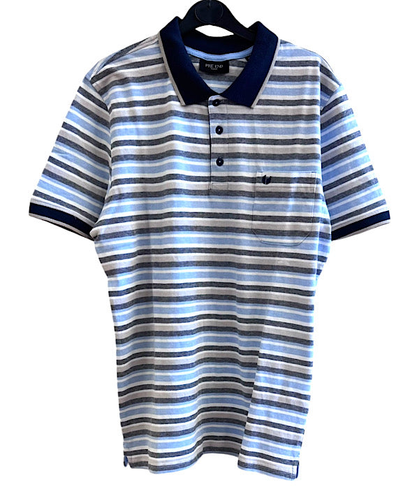 Alwin polo bluse med striber