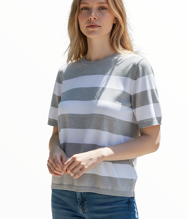 Kaffe KaLizza strik med korte ærmer