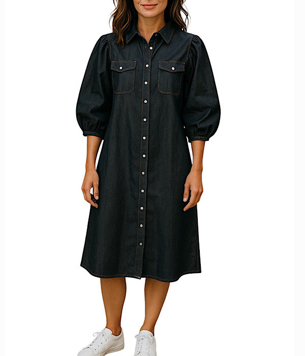 Vanting 9679 denim kjole
