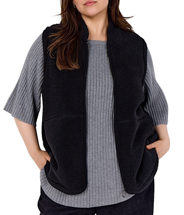 Wasabi Nettie plys vest, sort