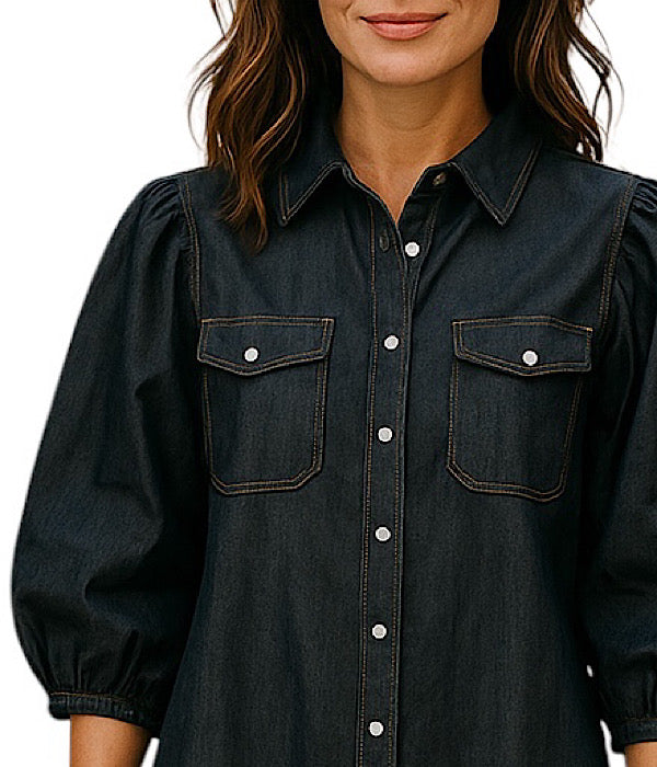 Vanting 9679 denim kjole