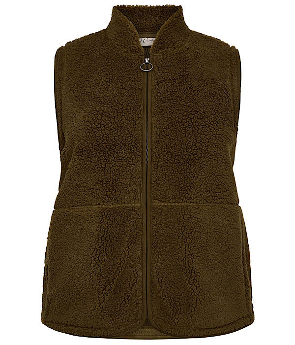 Wasabi Nettie plys vest, oliven grøn