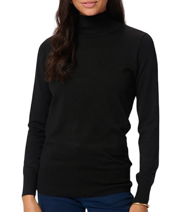 Kaffe Astrid rullekrave bluse i sort