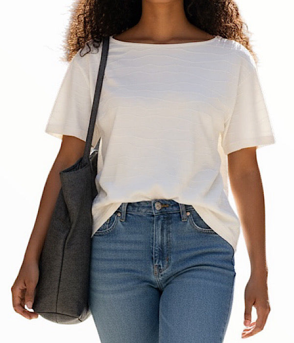 MXO 32208 bluse med struktur, offwhite