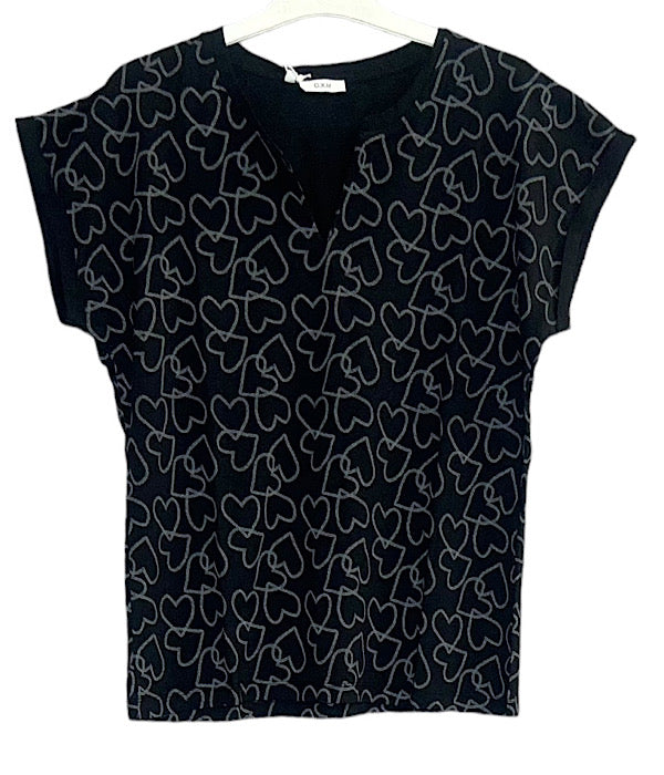 Heart 504 t-shirt, black combi