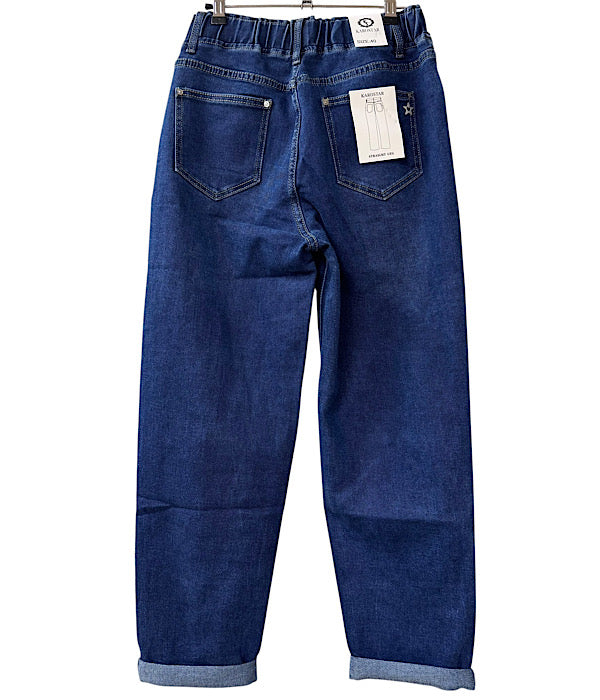 KAROSTAR 2827 jeans med elastik i taljen