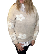 Flower 668 sweater, beige