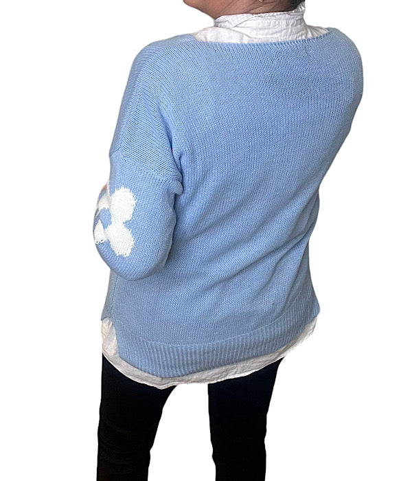 Flower 668 sweater, sky blue