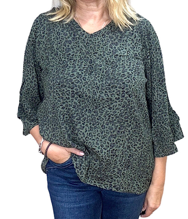 Leopoldine blouse, green combi