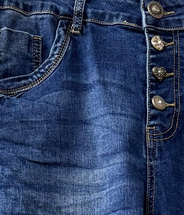 KA 8942 jeans, denim med knapper