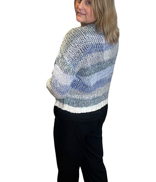 9384 knit cardigan, blue