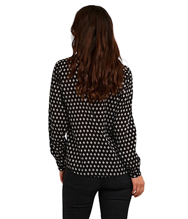 KAleah tilly blouse, black sqare print