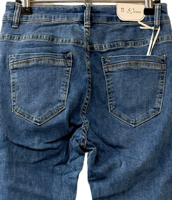 7033 B.S. denim jeans gold, medium blue