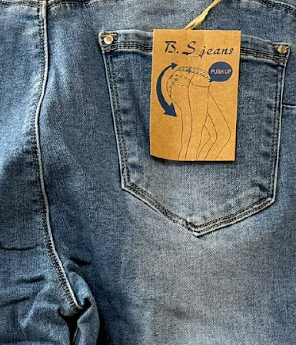 6639 B.S. denim PUSH UP jeans, light blue
