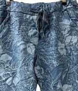 Vanda PT10 pants plus, blue leaves