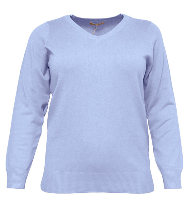Frea knit v-neck, light blue