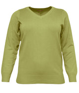 Frea knit v-neck, green