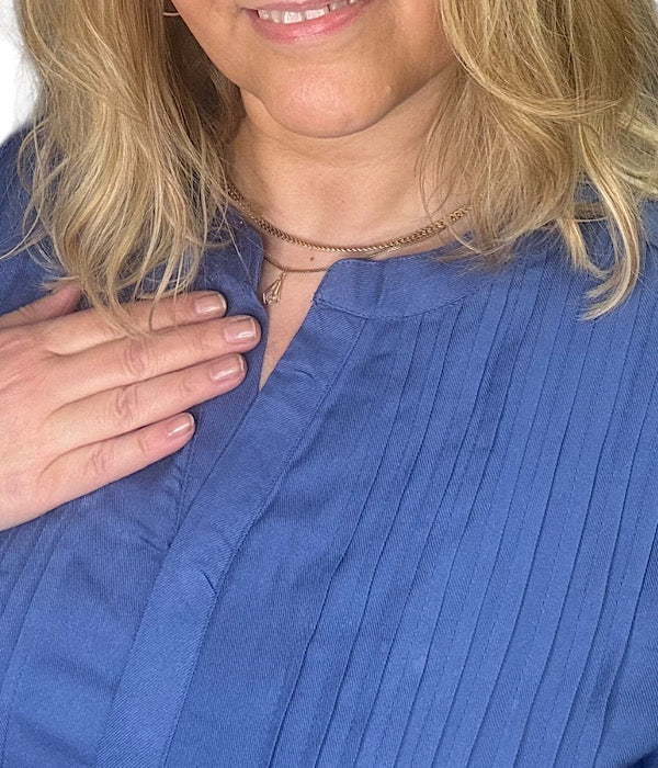 Perine blouse, ocean blue