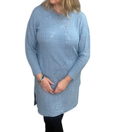 Nicole knit tunic, dust blue
