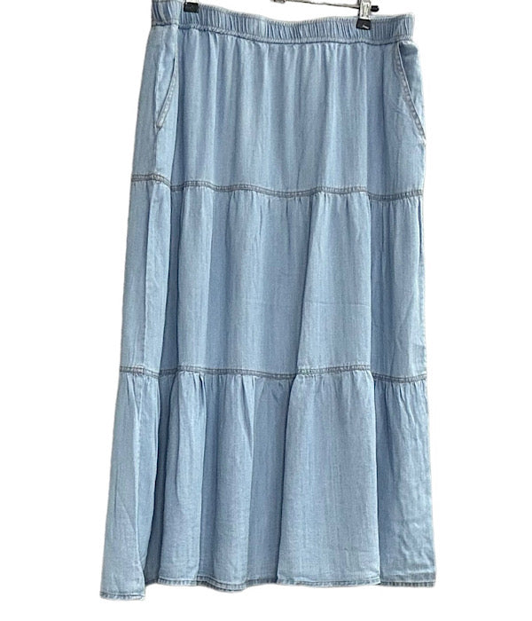 Lana long skirt, light blue denim