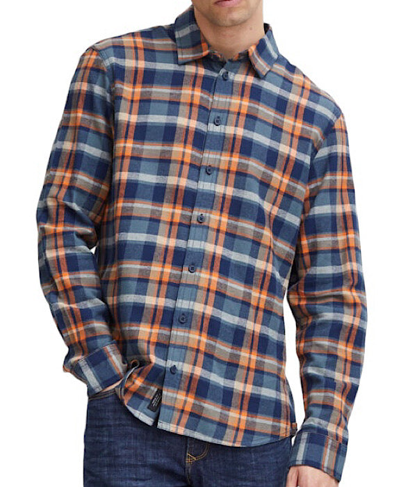 Long sleeved shirt, blue and orange
