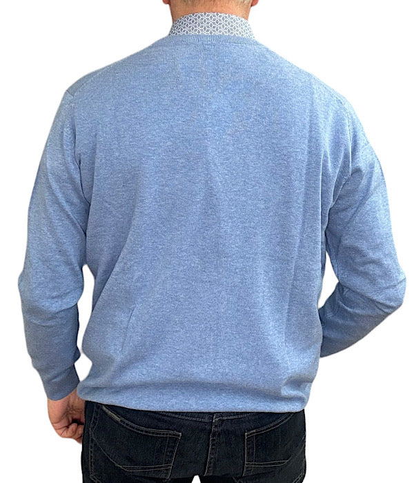 New Hamton v-neck knit, water blue